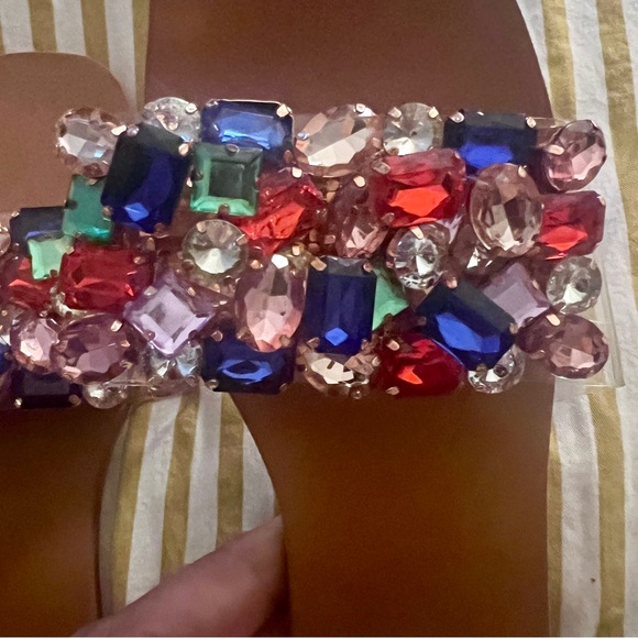 Steve Madden multi colored gem stone slides size 9 - Picture 6 of 7